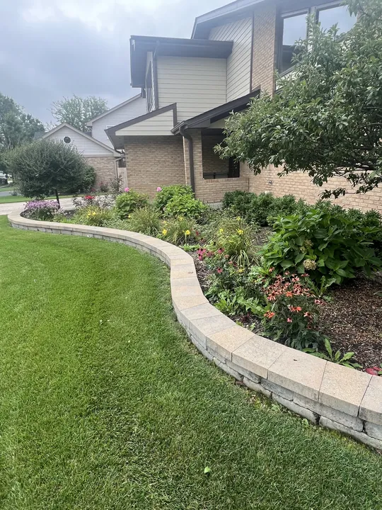 Curved Stone Border Planting Bed Posen Il