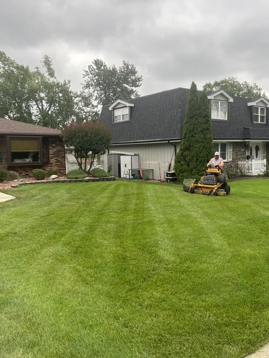 Striped Lawn Two Mowers Residential Posen Il